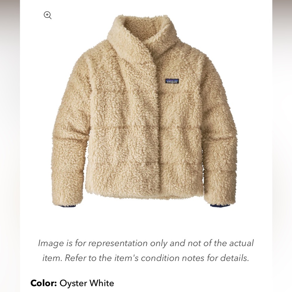 PATAGONIA Recycled High Pile Fleece, size XS in Oyster White
